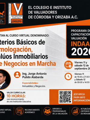 Curso Virtual INDAABIN 2026 | Criterios Básicos de Homologación y Avalúos Inmobiliarios